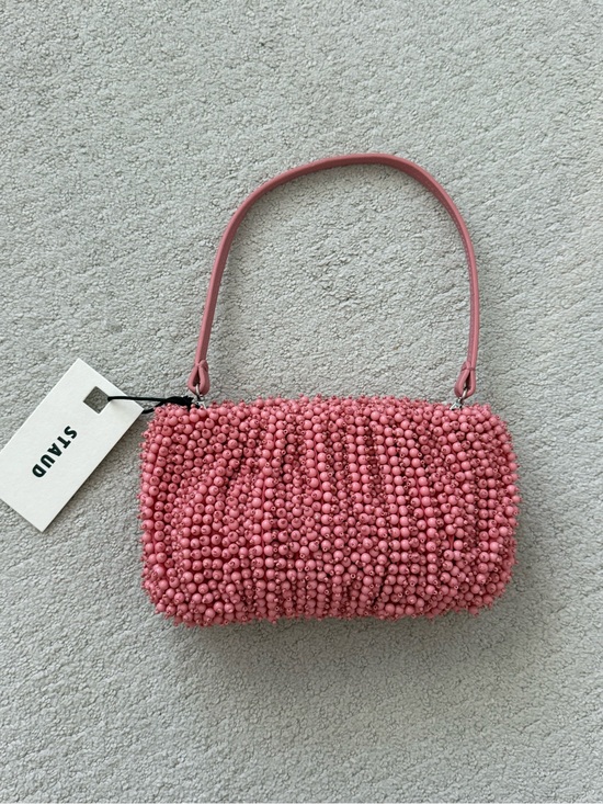 STAUD Handbags - STAUD Beaded Bean Bag Geranium